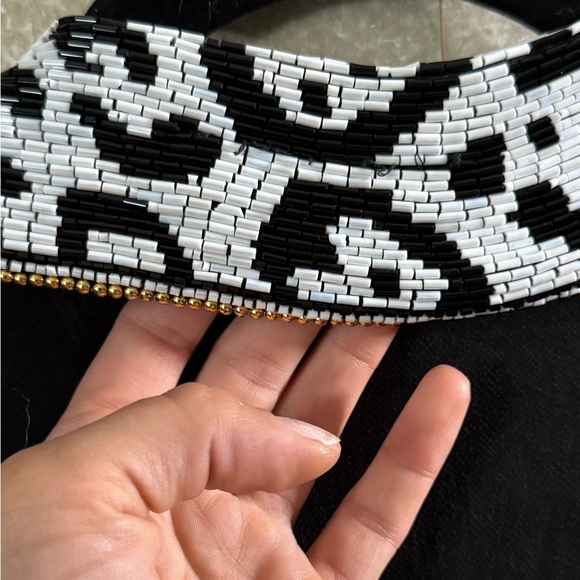 Le Garage Vintage 80s Black Silk Beaded Blouse | French Designer Made France 2 - Picture 5 of 9